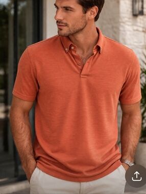 Walter Hagen Short-Sleeve Polo in Rust